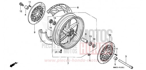RUOTA ANTERIORE (2) CBR900RRT di 1996